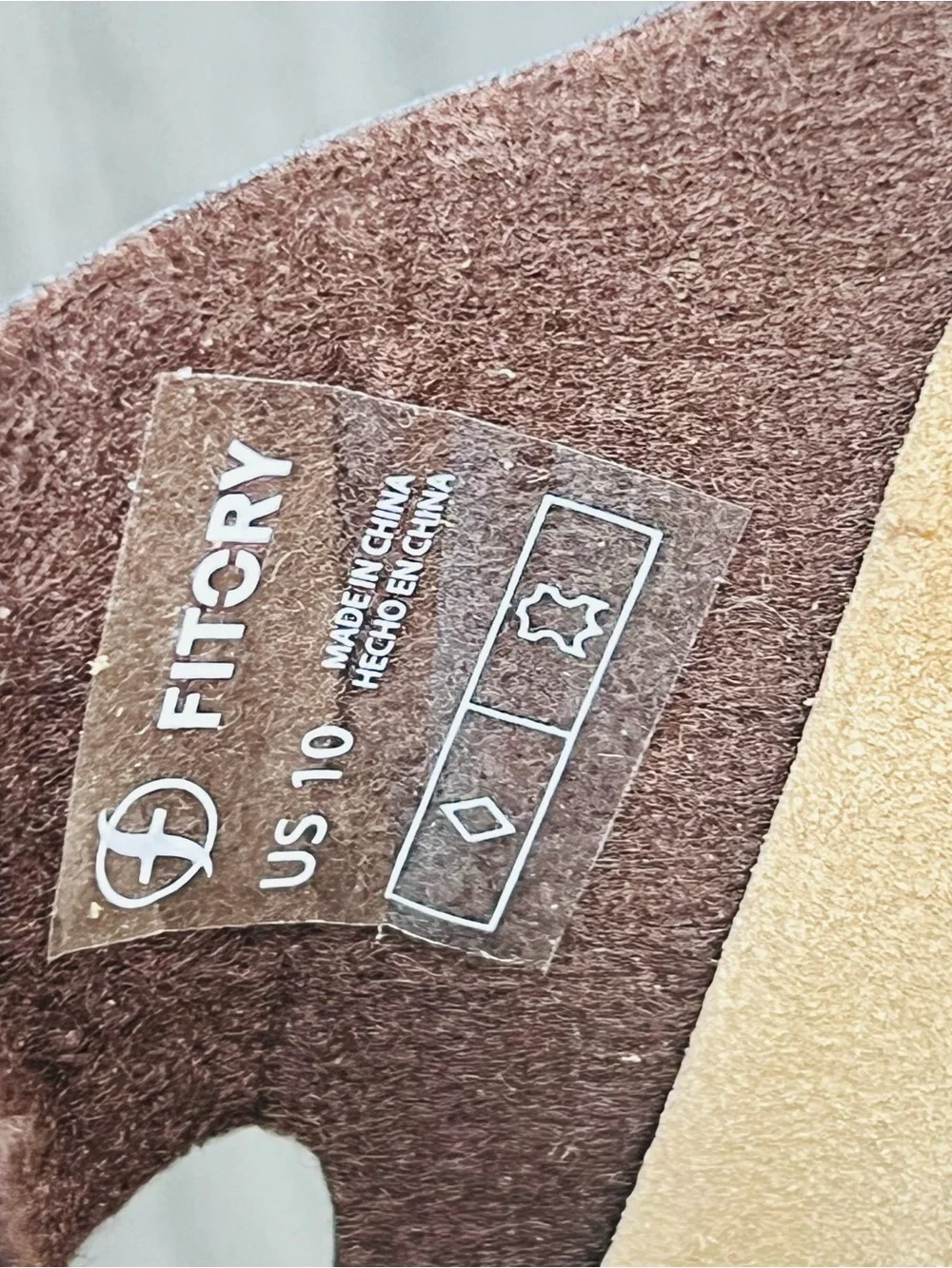 Fitory Sandals Mens Size 10 Brown Slide Adjustable Buckle Leather Comfort Casual